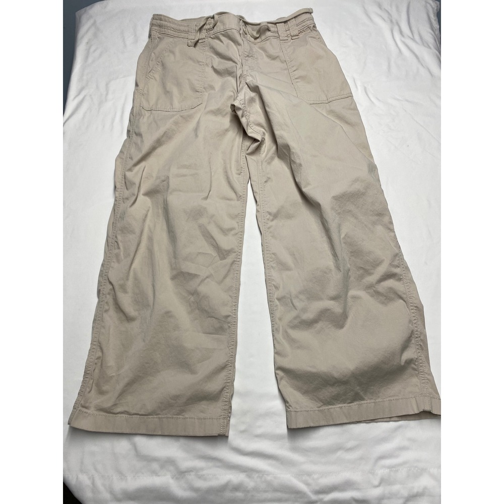 Hollister Low-Rise Super Baggy Pants Tan Khaki Wide Leg Women L Regular